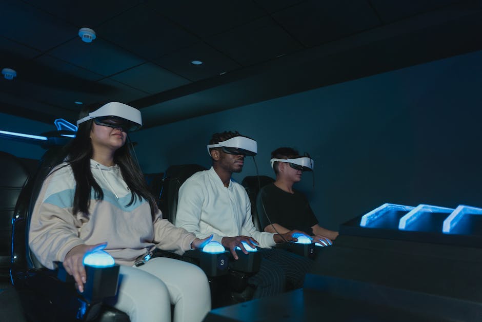 Image of a person wearing a VR headset while playing a racing game, experiencing the virtual world of speed and excitement.