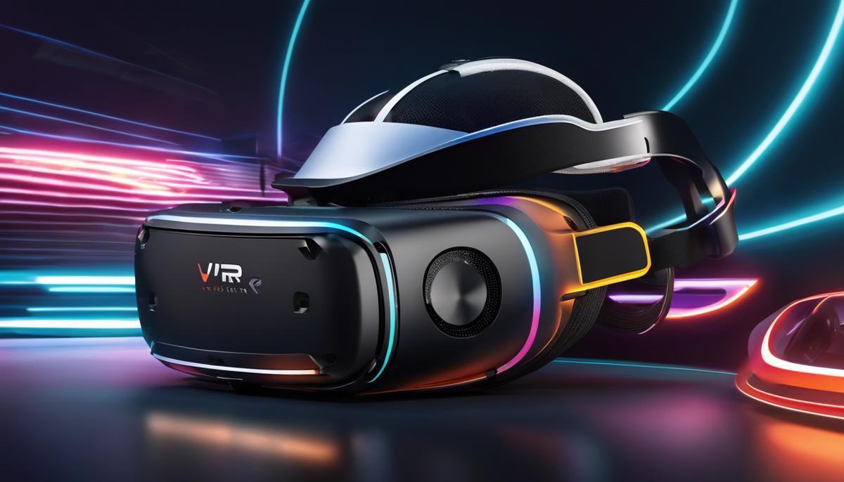 Image of a VR racing headset with dashes instead of spaces