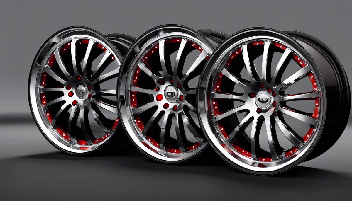 Image of various direct drive wheels on a black background, showcasing their sleek design and high performance